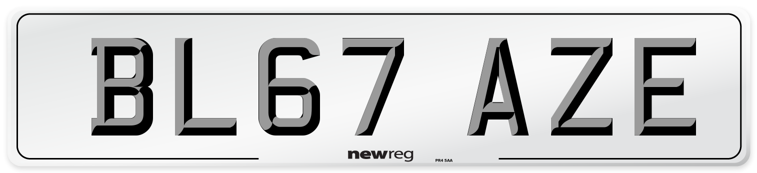 BL67 AZE Number Plate from New Reg